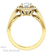14k Yellow Gold Asscher Cut Forever One Engagement Ring Setting #GTJ1073-asscher-fo-y 2 14k Yellow Gold Asscher Cut Forever One Engagement Ring Setting #GTJ1073-asscher-fo-y