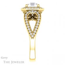 14k Yellow Gold Asscher Cut Forever One Engagement Ring Setting #GTJ1073-asscher-fo-y 3 14k Yellow Gold Asscher Cut Forever One Engagement Ring Setting #GTJ1073-asscher-fo-y