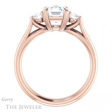 14k Rose Gold Asscher Cut Forever One Engagement Ring Setting #GTJ1075-asscher-fo-r