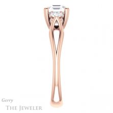 14k Rose Gold Asscher Cut Forever One Engagement Ring Setting #GTJ1075-asscher-fo-r