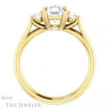 14k Yellow Gold Asscher Cut Forever One Engagement Ring Setting #GTJ1075-asscher-fo-y 2 14k Yellow Gold Asscher Cut Forever One Engagement Ring Setting #GTJ1075-asscher-fo-y