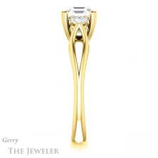 14k Yellow Gold Asscher Cut Forever One Engagement Ring Setting #GTJ1075-asscher-fo-y 3 14k Yellow Gold Asscher Cut Forever One Engagement Ring Setting #GTJ1075-asscher-fo-y