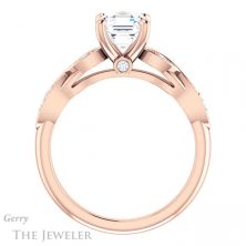14k Rose Gold Asscher Cut Forever One Engagement Ring Setting #GTJ1076-asscher-fo-r 2 14k Rose Gold Asscher Cut Forever One Engagement Ring Setting #GTJ1076-asscher-fo-r