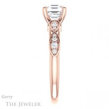 14k Rose Gold Asscher Cut Forever One Engagement Ring Setting #GTJ1076-asscher-fo-r 3 14k Rose Gold Asscher Cut Forever One Engagement Ring Setting #GTJ1076-asscher-fo-r