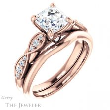 14k Rose Gold Asscher Cut Forever One Engagement Ring Setting #GTJ1076-asscher-fo-r 6 14k Rose Gold Asscher Cut Forever One Engagement Ring Setting #GTJ1076-asscher-fo-r