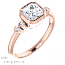 14k Rose Gold Asscher Cut Forever One Engagement Ring Setting #GTJ1079-asscher-fo-r 4 14k Rose Gold Asscher Cut Forever One Engagement Ring Setting #GTJ1079-asscher-fo-r