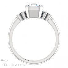 14k White Gold Asscher Cut Forever One Engagement Ring Setting #GTJ1079-asscher-fo-w