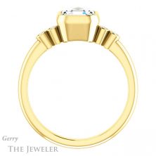 14k Yellow Gold Asscher Cut Forever One Engagement Ring Setting #GTJ1079-asscher-fo-y 2 14k Yellow Gold Asscher Cut Forever One Engagement Ring Setting #GTJ1079-asscher-fo-y
