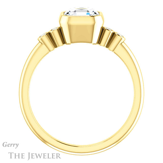 14k Yellow Gold Asscher Cut Forever One Engagement Ring Setting #GTJ1079-asscher-fo-y 2 14k Yellow Gold Asscher Cut Forever One Engagement Ring Setting #GTJ1079-asscher-fo-y
