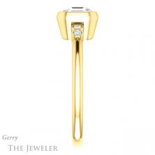 14k Yellow Gold Asscher Cut Forever One Engagement Ring Setting #GTJ1079-asscher-fo-y 3 14k Yellow Gold Asscher Cut Forever One Engagement Ring Setting #GTJ1079-asscher-fo-y