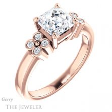 14k Rose Gold Asscher Cut Forever One Engagement Ring Setting #GTJ1086-asscher-fo-r 4 14k Rose Gold Asscher Cut Forever One Engagement Ring Setting #GTJ1086-asscher-fo-r