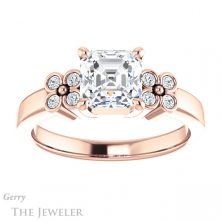 14k Rose Gold Asscher Cut Forever One Engagement Ring Setting #GTJ1086-asscher-fo-r 1 14k Rose Gold Asscher Cut Forever One Engagement Ring Setting #GTJ1086-asscher-fo-r
