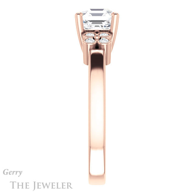 14k Rose Gold Asscher Cut Forever One Engagement Ring Setting #GTJ1086-asscher-fo-r 3 14k Rose Gold Asscher Cut Forever One Engagement Ring Setting #GTJ1086-asscher-fo-r
