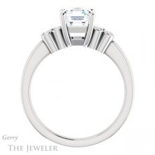 14k White Gold Asscher Cut Forever One Engagement Ring Setting #GTJ1086-asscher-fo-w