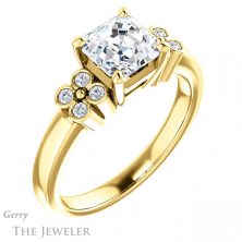14k Yellow Gold Asscher Cut Forever One Engagement Ring Setting #GTJ1086-asscher-fo-y 4 14k Yellow Gold Asscher Cut Forever One Engagement Ring Setting #GTJ1086-asscher-fo-y