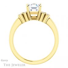 14k Yellow Gold Asscher Cut Forever One Engagement Ring Setting #GTJ1086-asscher-fo-y 2 14k Yellow Gold Asscher Cut Forever One Engagement Ring Setting #GTJ1086-asscher-fo-y