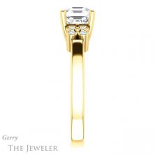 14k Yellow Gold Asscher Cut Forever One Engagement Ring Setting #GTJ1086-asscher-fo-y 3 14k Yellow Gold Asscher Cut Forever One Engagement Ring Setting #GTJ1086-asscher-fo-y