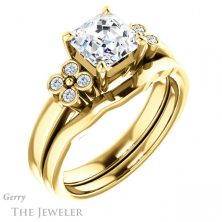 14k Yellow Gold Asscher Cut Forever One Engagement Ring Setting #GTJ1086-asscher-fo-y 6 14k Yellow Gold Asscher Cut Forever One Engagement Ring Setting #GTJ1086-asscher-fo-y