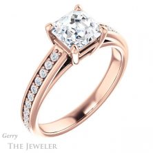 14k Rose Gold Asscher Cut Forever One Engagement Ring Setting #GTJ1090-asscher-fo-r 4 14k Rose Gold Asscher Cut Forever One Engagement Ring Setting #GTJ1090-asscher-fo-r