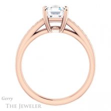 14k Rose Gold Asscher Cut Forever One Engagement Ring Setting #GTJ1090-asscher-fo-r 2 14k Rose Gold Asscher Cut Forever One Engagement Ring Setting #GTJ1090-asscher-fo-r
