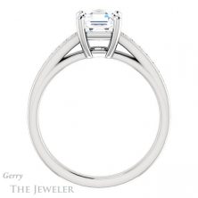 14k White Gold Asscher Cut Forever One Engagement Ring Setting #GTJ1090-asscher-fo-w 2 14k White Gold Asscher Cut Forever One Engagement Ring Setting #GTJ1090-asscher-fo-w