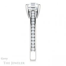 14k White Gold Asscher Cut Forever One Engagement Ring Setting #GTJ1090-asscher-fo-w 3 14k White Gold Asscher Cut Forever One Engagement Ring Setting #GTJ1090-asscher-fo-w