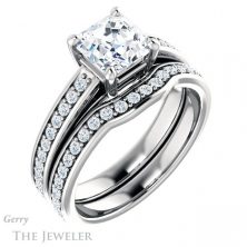 14k White Gold Asscher Cut Forever One Engagement Ring Setting #GTJ1090-asscher-fo-w 6 14k White Gold Asscher Cut Forever One Engagement Ring Setting #GTJ1090-asscher-fo-w