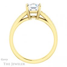 14k Yellow Gold Asscher Cut Forever One Engagement Ring Setting #GTJ1090-asscher-fo-y 2 14k Yellow Gold Asscher Cut Forever One Engagement Ring Setting #GTJ1090-asscher-fo-y