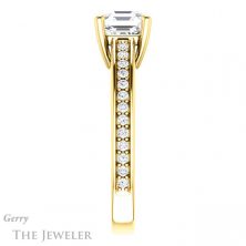 14k Yellow Gold Asscher Cut Forever One Engagement Ring Setting #GTJ1090-asscher-fo-y 3 14k Yellow Gold Asscher Cut Forever One Engagement Ring Setting #GTJ1090-asscher-fo-y