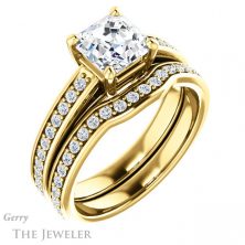 14k Yellow Gold Asscher Cut Forever One Engagement Ring Setting #GTJ1090-asscher-fo-y 6 14k Yellow Gold Asscher Cut Forever One Engagement Ring Setting #GTJ1090-asscher-fo-y
