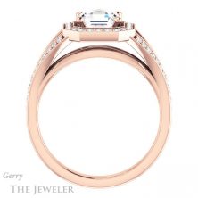 14k Rose Gold Asscher Cut Forever One Engagement Ring Setting #GTJ1091-asscher-fo-r