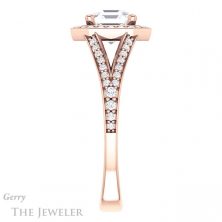 14k Rose Gold Asscher Cut Forever One Engagement Ring Setting #GTJ1091-asscher-fo-r