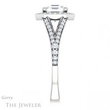 14k White Gold Asscher Cut Forever One Engagement Ring Setting #GTJ1091-asscher-fo-w