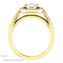 14k Yellow Gold Asscher Cut Forever One Engagement Ring Setting #GTJ1091-asscher-fo-y 2 14k Yellow Gold Asscher Cut Forever One Engagement Ring Setting #GTJ1091-asscher-fo-y