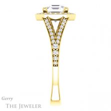 14k Yellow Gold Asscher Cut Forever One Engagement Ring Setting #GTJ1091-asscher-fo-y 3 14k Yellow Gold Asscher Cut Forever One Engagement Ring Setting #GTJ1091-asscher-fo-y