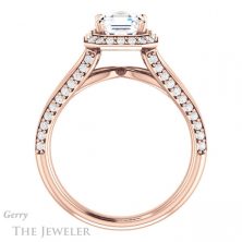 14k Rose Gold Asscher Cut Forever One Engagement Ring Setting #GTJ1094-asscher-fo-r