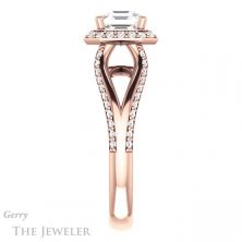 14k Rose Gold Asscher Cut Forever One Engagement Ring Setting #GTJ1094-asscher-fo-r
