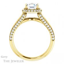 14k Yellow Gold Asscher Cut Forever One Engagement Ring Setting #GTJ1094-asscher-fo-y