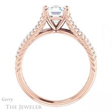 14k Rose Gold Asscher Cut Forever One Engagement Ring Setting #GTJ1096-asscher-fo-r 2 14k Rose Gold Asscher Cut Forever One Engagement Ring Setting #GTJ1096-asscher-fo-r