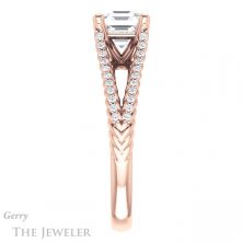 14k Rose Gold Asscher Cut Forever One Engagement Ring Setting #GTJ1096-asscher-fo-r 3 14k Rose Gold Asscher Cut Forever One Engagement Ring Setting #GTJ1096-asscher-fo-r