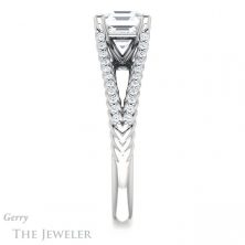 14k White Gold Asscher Cut Forever One Engagement Ring Setting #GTJ1096-asscher-fo-w