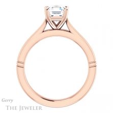 14k Rose Gold Asscher Cut Forever One Engagement Ring Setting #GTJ1097-asscher-fo-r 2 14k Rose Gold Asscher Cut Forever One Engagement Ring Setting #GTJ1097-asscher-fo-r