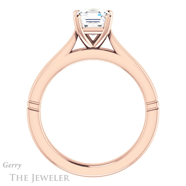 14k Rose Gold Asscher Cut Forever One Engagement Ring Setting #GTJ1097-asscher-fo-r
