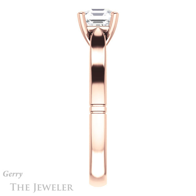 14k Rose Gold Asscher Cut Forever One Engagement Ring Setting #GTJ1097-asscher-fo-r 3 14k Rose Gold Asscher Cut Forever One Engagement Ring Setting #GTJ1097-asscher-fo-r
