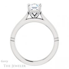 14k White Gold Asscher Cut Forever One Engagement Ring Setting #GTJ1097-asscher-fo-w