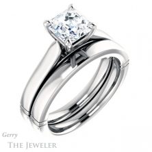 14k White Gold Asscher Cut Forever One Engagement Ring Setting #GTJ1097-asscher-fo-w