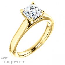 14k Yellow Gold Asscher Cut Forever One Engagement Ring Setting #GTJ1097-asscher-fo-y
