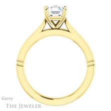 14k Yellow Gold Asscher Cut Forever One Engagement Ring Setting #GTJ1097-asscher-fo-y