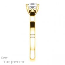 14k Yellow Gold Asscher Cut Forever One Engagement Ring Setting #GTJ1097-asscher-fo-y