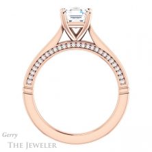 14k Rose Gold Asscher Cut Forever One Engagement Ring Setting #GTJ1099-asscher-fo-r